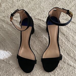 Stuart Weitzman Black Ankle Strap Heels